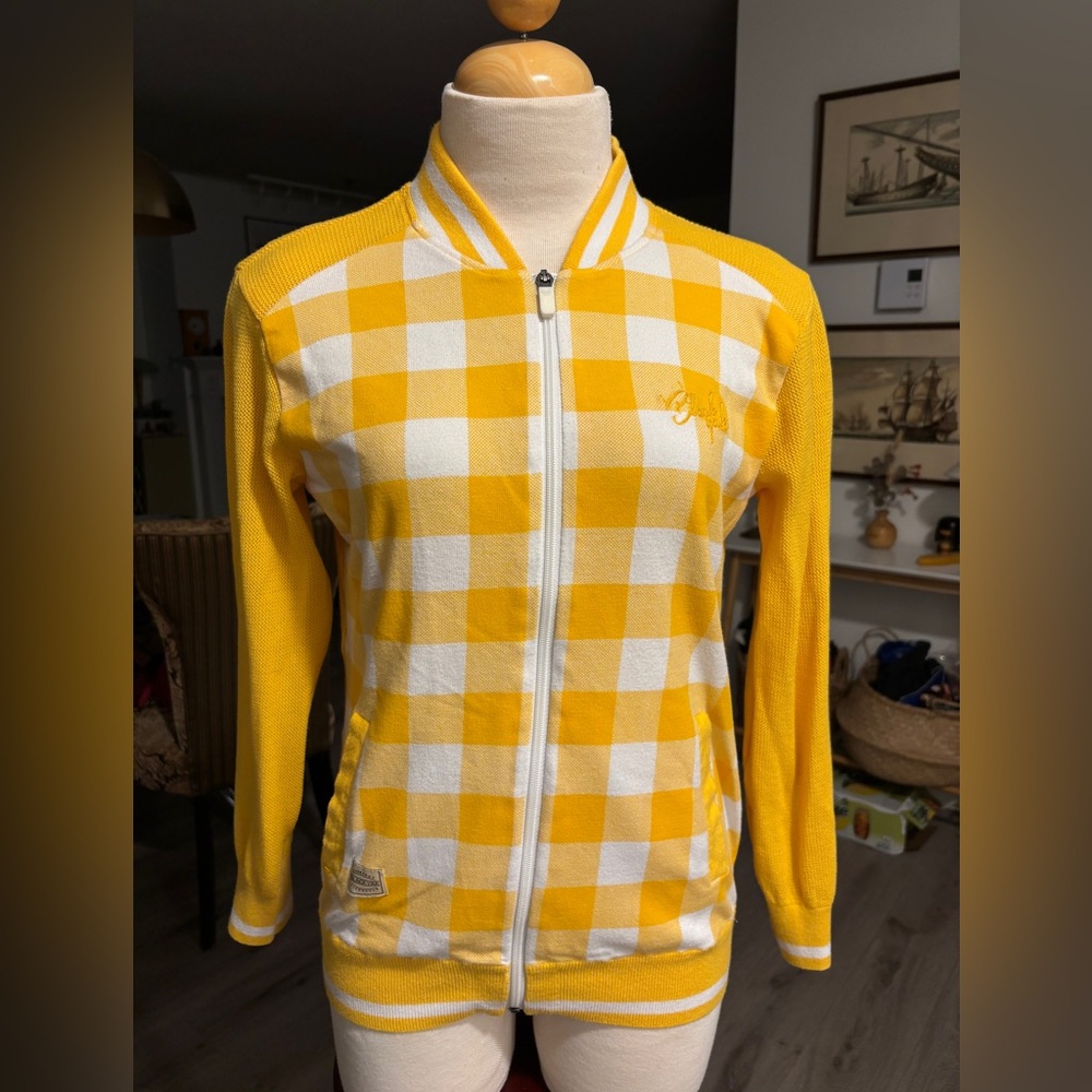 Black Yak Yellow and White Checkered Dublin Zip-Up Jacket.